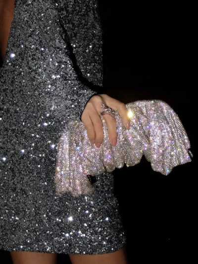 Luxury Crystal-Embellished Evening Clutch Bag - Dazzling 001