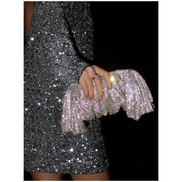 Luxury Crystal-Embellished Evening Clutch Bag - Dazzling 001