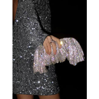 Luxury Crystal-Embellished Evening Clutch Bag - Dazzling 001