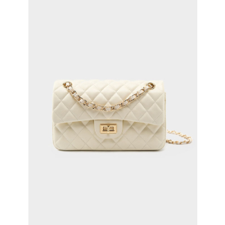 Elegant Black Quilted Leather Shoulder Bag - Leather Bag 003