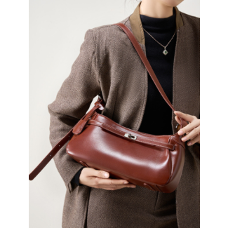 Elegant Leather Shoulder Bag - Leather Bag 034