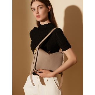 Elegant Minimalist Leather Shoulder Bag - Leather Bag 033