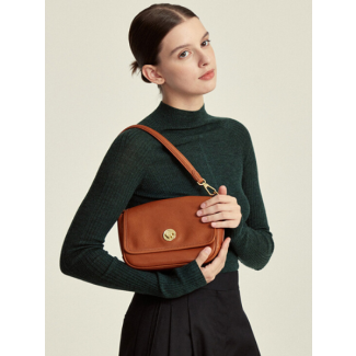 Classic Tan Leather Shoulder Bag - Wendy