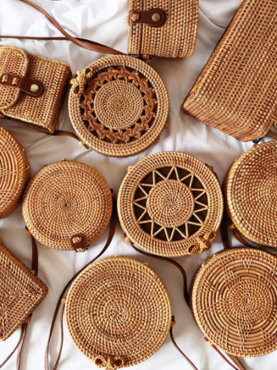 Mini hand-made rattan straw weaving shoulderbag summer bag for woman - Scottie