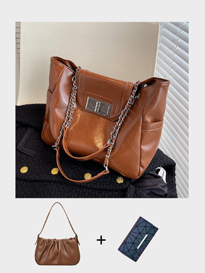 Large woman shoulder bag crossbody purse work travel handbag white/black/green/caramel - Lydia