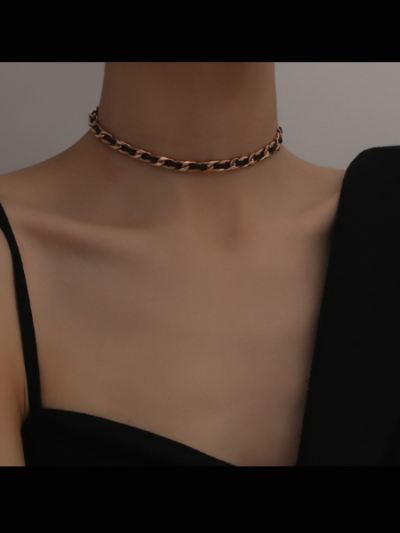 elegant designer inspired gold plated choker - Kora