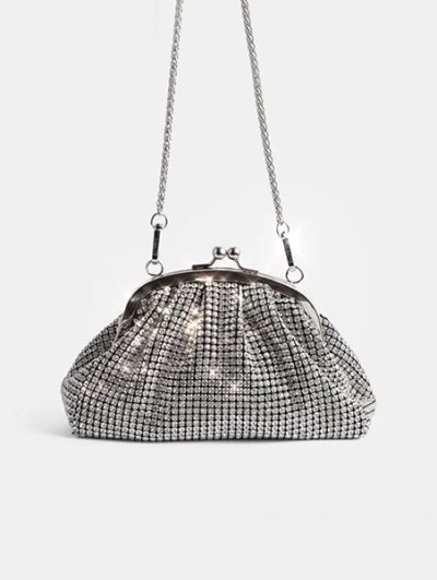 Sac à main de soirée en cristal de diamant brillant de style vintage inspiré par le designer des années 1920 - Kiara