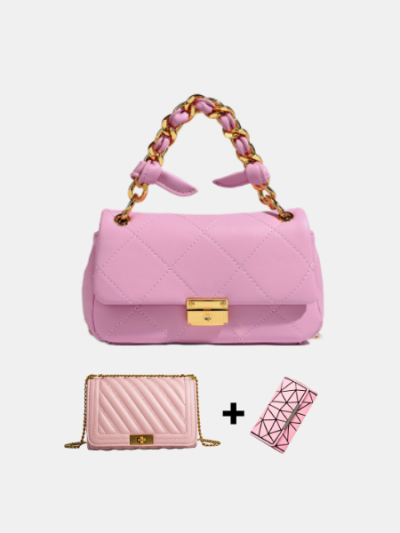 Designer inspired quilted mini top handle flapbag  crossbody shoulder bag for woman - Della