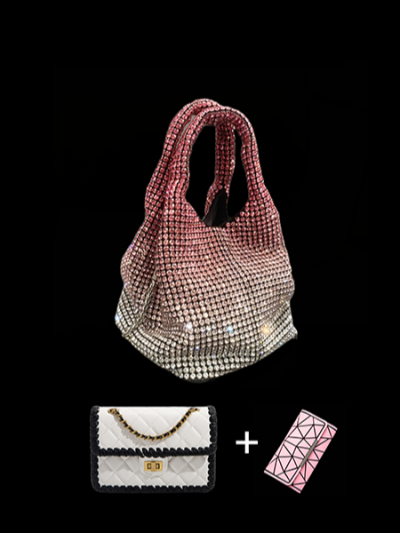 crystal evening purse mariage bag wedding party clutch for woman pink/green/blue/purple- Elle