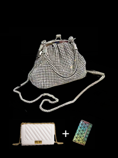 Designer inspired vintage style shinning diamond crystal bag evening purse 1920s - Kiara