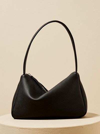 Sac bandoulière femme sac baguette sac à main en cuir italian blanc/noir/grise - Emilia