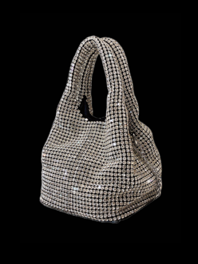 Crystal evening purse mariage clutch sling stachel should bag black/silver/pink/gold- Lara