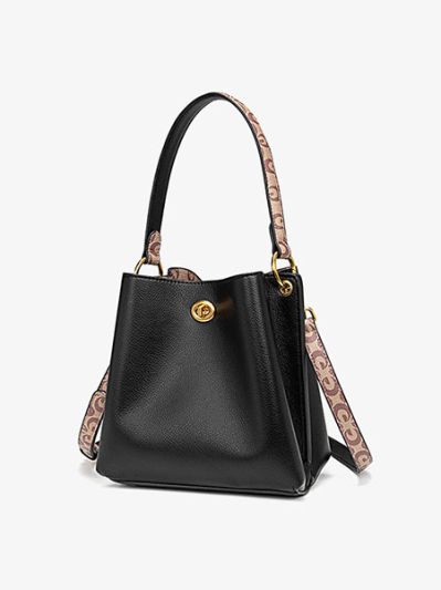 Sac bandoulière femme sac seau pochette croisé blanc/noir/rose - Marley