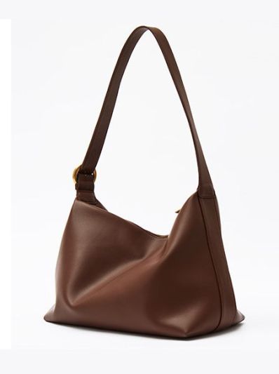 Sac bandoulière femme en cuir véritable sac de travail noir/marron - Maya