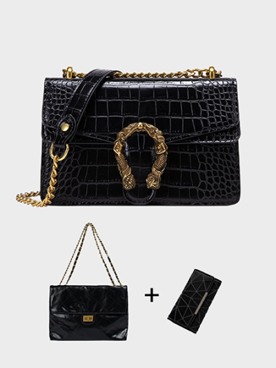 Messenger bag shoulderbag crossbody bag purse for woman black/white - Alana 