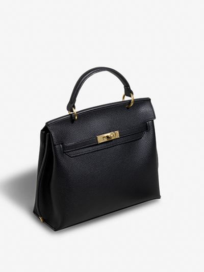 Sac à main femme en cuir véritable sac bandoulière noir/grise-Selena