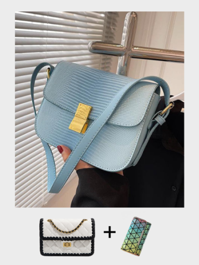 Woman crossbody shoulder bag purse summer bag blue/yellow/pink/green- Cecile