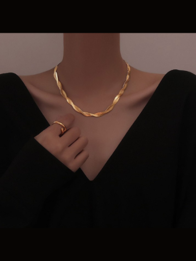Simple elegant gold plated stainless steel 316L necklace gold chain for women - Claudia