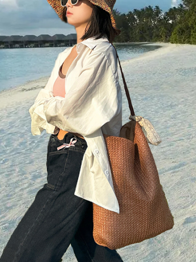 Beach please straw bag hot sale