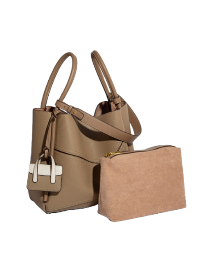 Vegan leather bucket bag with extra purse - Skyler