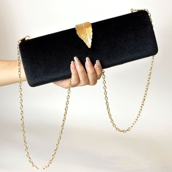 Black and gold evening clutch clearance