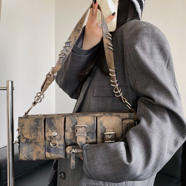 Hip hop vintage baguette bag Hello Pretty Bags