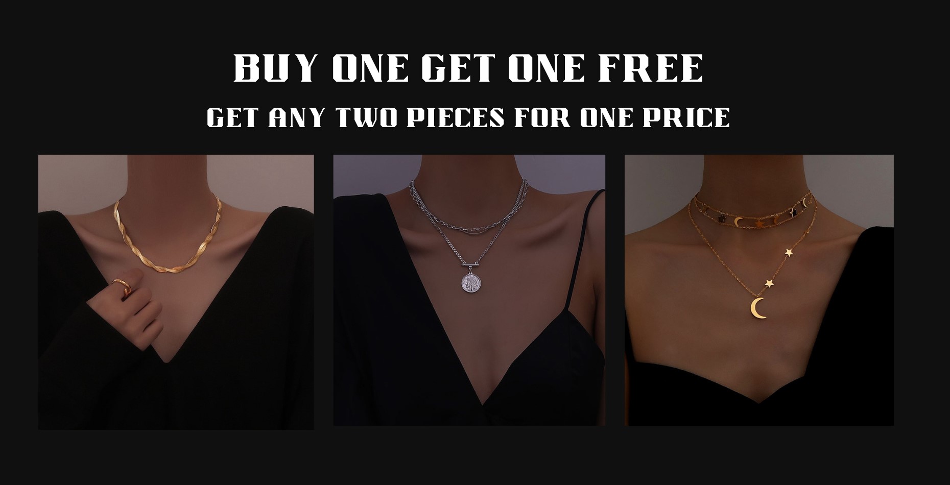 Wide Selection of 18k Gold Plated Titanium Jewelries for Women, Buy One Get One Free!
