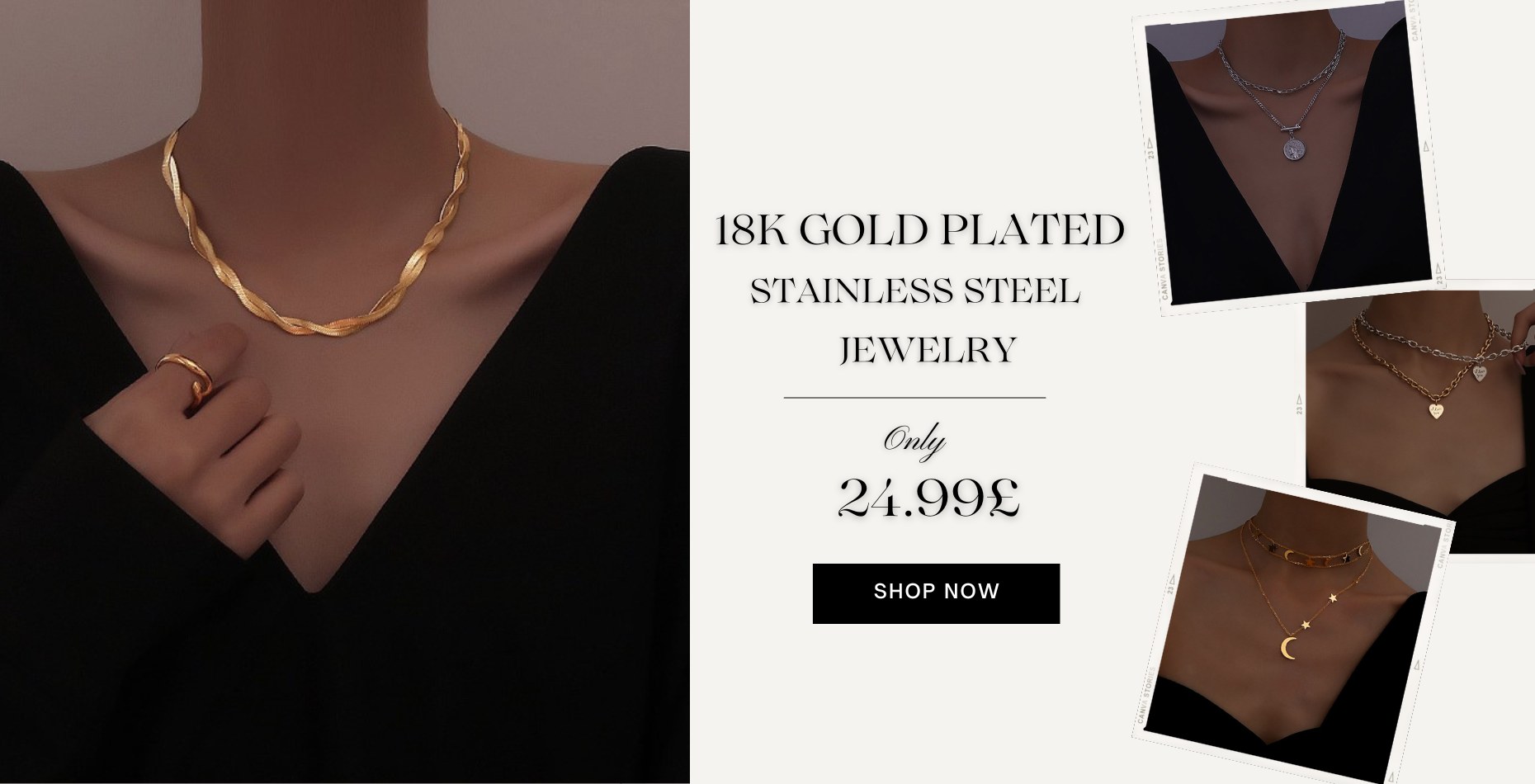 Wide Selection of 18k Gold Plated Titanium Jewelries for Women, Buy One Get One Free!